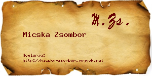 Micska Zsombor névjegykártya